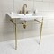 Fauceture KVPB37227W8BB 37-Inch Console Sink with Brass Legs (8-Inch, 3 Hole), White/Brushed Brass KVPB37227W8BB - alternate 4